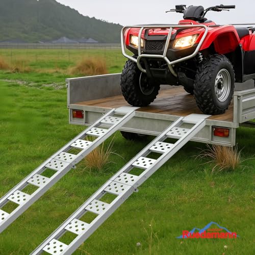 Ruedamann 6FT Folding Aluminum Truck Ramp, 880 lbs Capacity, 8" Wide - size: 2PCS
