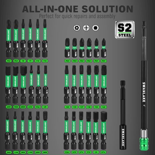 74-Piece Magnetic Nut Driver Set for Impact Drill Metric & SAE, Impact Socket Adapter, Power Bits with Magnetic Holder, Wing Nut Driver, Universal Socket, 1/4'' Quick-change Bit Extension - color: Multi-use Kit Green