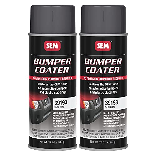 SEM Bumper Coater Aerosol | Plastic Refreshing Car Paint for Automotive Bumpers and Plastic Cladding, No Adhesion Promoter or Primer Required | 2-Pack |