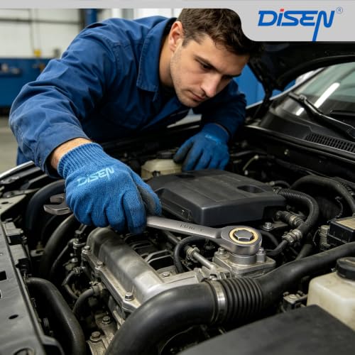 DISEN Ratcheting Wrenches Set 90 Tooth Fixd-Head with Nickel Plating 26 Pcs - size: 26 MM&IN