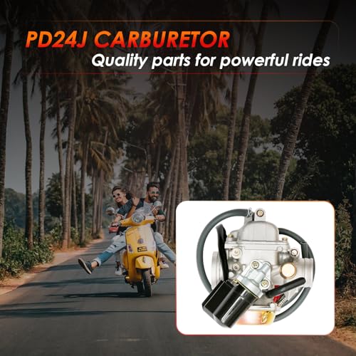 PD24J Carburetor 24mm, Fit for GY6 125cc 150cc 4 Stroke Scooter Engines - size: Carburetor with Intake Manifold