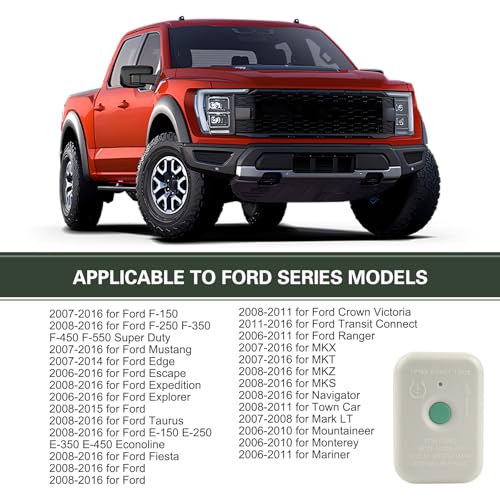Car TPMS Programming Tool, Portable Tire Pressure Sensor Reset & Activation Device, Sensor Relearn Reset Tool OEM# 8C2T-1A203-AB, Compatible with 2005-2024 Ford Lincoln Mercury (White)