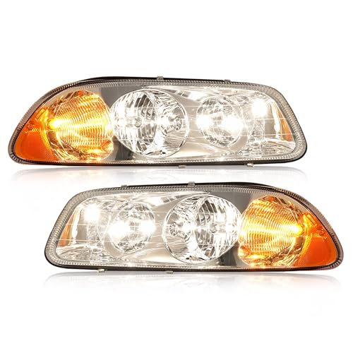 HECASA Headlight Compatible with 1998-2018 Mack CX CXN CXU GU4 GU5 GU7 GU8 - color: Clear Lens+Chrome Housing, size: Pair