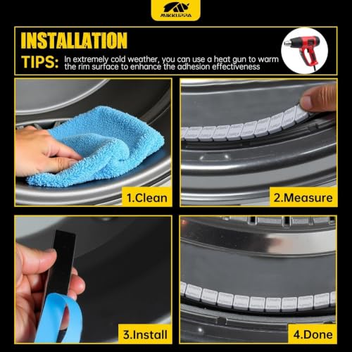 MIKKUPPA 1/4oz Adhesive Stick on Wheel Weights Gray 0.25oz, 240oz/Box - color: Grey, size: 960 PCS