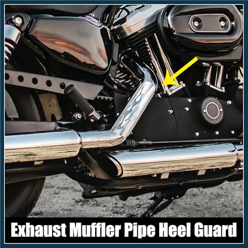 1Set Universal Motorcycle Exhaust Heat Shield Pipe Shield Exhaust Guard Muffler Protector for Harley Flame Silver Tone Automotive Parts