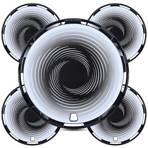 Winjet 14 Inch Set of 4 Aero disc Full Coverage Wheel Covers Replacement R14 Hub Caps,Auto Tire Replacement Exterior Cap,Universal Wheel Rim Cover Snap On Car Truck SUV (14 in,Black-Cloud Flow) - color: Black-Cloud Flow, size: 14 INCH