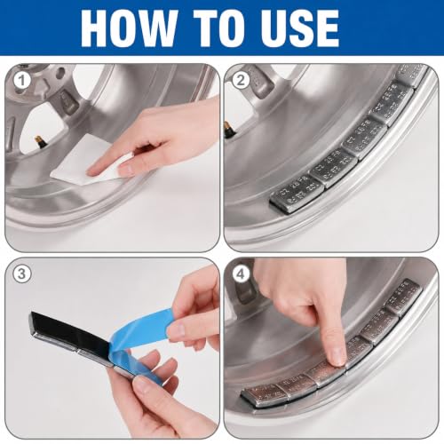 Elsjoy 1 oz Adhesive Stick-On Wheel Weights, Tire Balance Weight, 72 oz Box