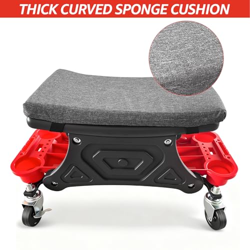 Mechanic Stool, Garage Stool, 300 LBS Capacity Heavy Duty