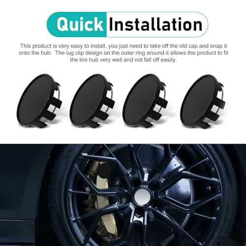 4 PCS Wheel Center Caps, ABS Plastic Snap-in Hub Cap, Waterproof Scratch-Resistant Rim Cover Fit for wheels with diameters between 1.96 and 2.1 inches, Universal for Most Cars (Silver) - color: Silver