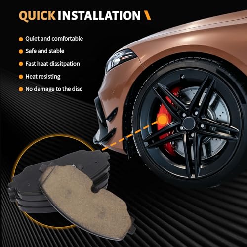 D2074 Front Ceramic Brake Pads Kit Fit For Volkswagen Atlas 2018-2023, For Volkswagen Atlas Cross Sport 2020-2023 - style: HZ2074
