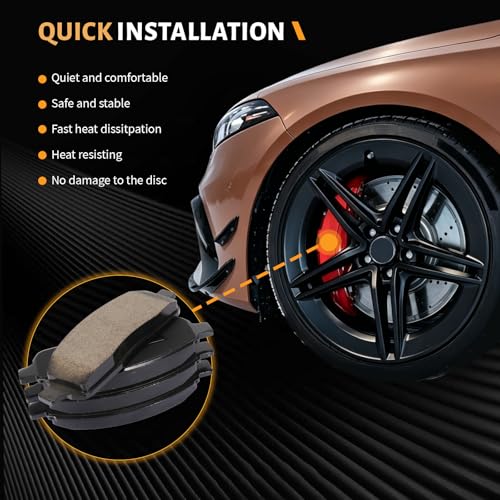D1083 Front Ceramic Brake Pads Kit Fit For Ford F-150 2004-2009, For Lincoln Mark LT 2006-2008 - style: HZ1083