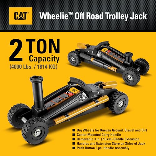 Cat Wheelie Off-Road Trolley Jack, 2 Ton, Portable, Oversized Wheels for Rugged Terrain - 980883ECE