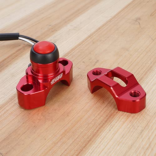 CNC Universal Engine Stop Start Kill Switch Button for 22mm Handlebar - RED - color: Red, size: with Mounting Backplate