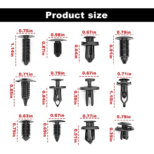 240pcs Car Plastic Push Pin Rivet Fasteners, Car Retainer Clips Plastic Fasteners Kit with Remover Tool, Assortment Universal Retainer Clips Push Type Retainers Set in Case for Car, Most Popular Sizes