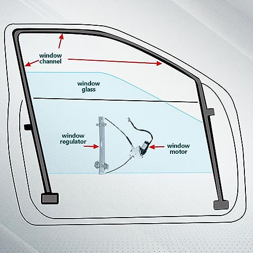 FINDAUTO 741-300 Power Window Regulator for 2001-2005 for Honda Civic - size: Front Left, style: 2001-2005 for Honda Civic
