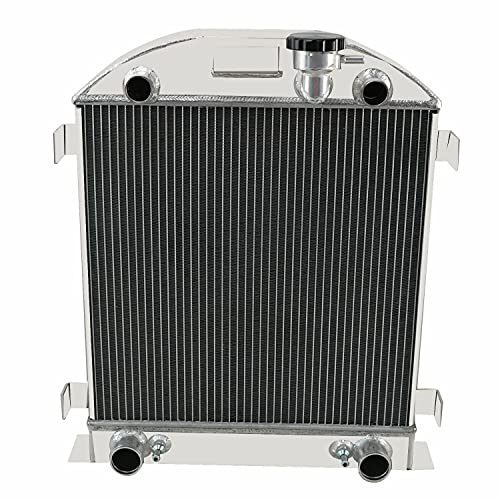 4 Row Aluminum Radiator Compatible with 1928 1929 Ford Model A With Flathead V8 Engine AT/MT