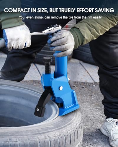 Effort-Saving Manual Tire Bead Breaker, 38"-42" Tires Changer Tool with Rubber Pad, Easy-Operated Tire Repair Tool for Car Truck Tractor Mower ATV RV Blue - color: Blue