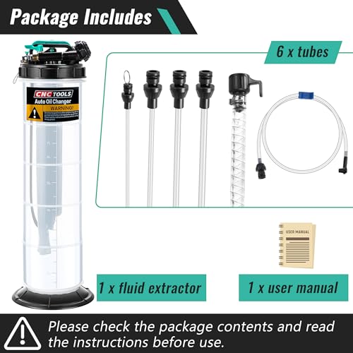 Estune 9.5L/2.5 Gallon Fluid Extractor Pump with 5 Pcs Brake Bleeding Hose - size: 2.5 Gallon/9.5 L