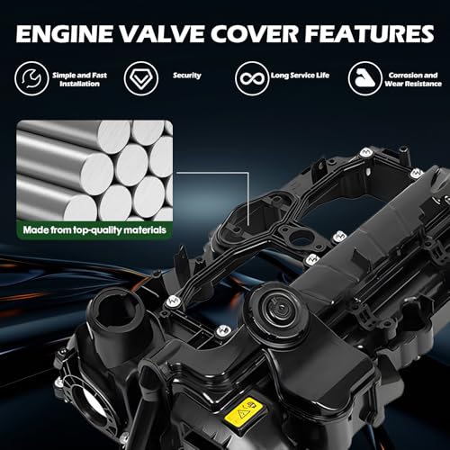 Valve Cover with Gasket & Hardware - Compatible with 2012-2018 BMW 228i/320i/328i/428i/528i/X1/X3/X4/X5/Z4 2.0L N20 Engine Replace 11-12-7-588-412 11127588412 - color: N20 Valve Cover