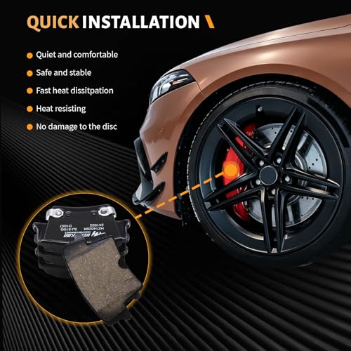 D1057 Rear Ceramic Brake Pads Kit Fit For Chrysler 300 2005-2020, For Dodge Avenger 2014, For Magnum 2005-2008, For Charger 2006-2020, Challenger 2009-2018, 2020 - style: HZ1057