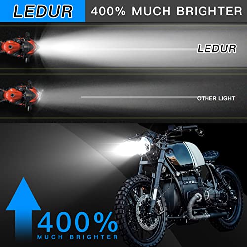 LEDUR 7Inch Round LED Motorcycle Headlight DOT Approved with Housing Bucket DRL Turn Signal Motorcycle Headlight for Cafe Racer Chopper Bobber Touring Cruiser Scrambler Street Tracker - size: 7IN Round Motorcycle Headlights LRH-1PCS