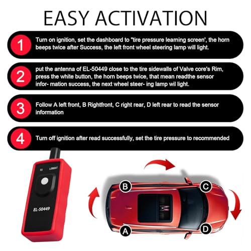 MLY EL-50449 TPMS Relearn Tool, TPMS Reset Tool for Ford F150 F250 Fusion, Edge, Ranger, Transit & More, TPMS Sensor Programming Tool (1997-2024 Models)