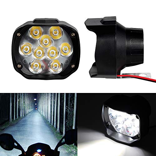 MACHSWON Pair Motorcycle 9LED Headlight Driving Fog Spot Light For ATV UTV With Switch UK 2x Motorcycle 9LED Waterproof Driving Fog Spot Light Headlight Lamp With Switch