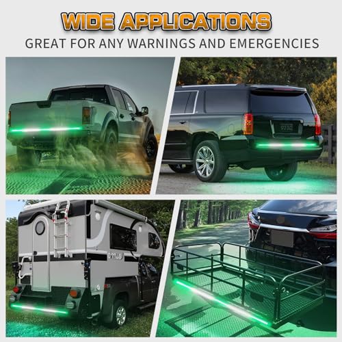 XRIDONSEN 60 inch Tailgate Lights Strip Green White Strobe Lights - color: Green/White