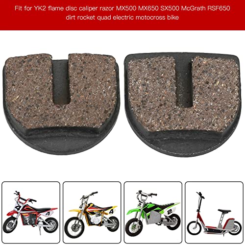 GREHUA Disc Brake Pads Front and Rear Compatible with Razor MX500 MX650 SX500 Dirt Rocket Quad 500 ATV 4 Wheeler Motocross RSF650 Street Bike E500S Pocket Mod Motovox Electric Scooter Parts 4 Pack