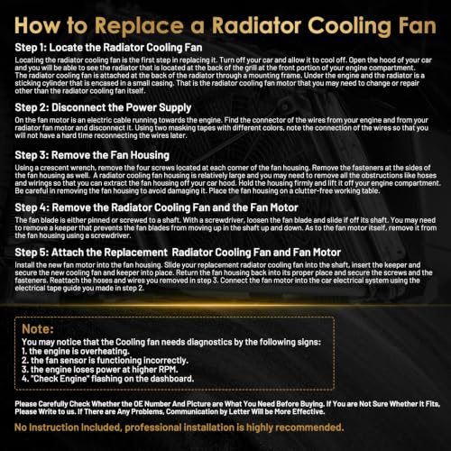 621-480 621-490 Radiator Cooling Fan Assembly Fits for 2012-2015 Honda Civic 1.5L/ 1.8L/ 2.4L for 2013-2015 Acura ILX 1.5L/ 2.0L/ 2.4L Replaces OE HO3115158 HO3115159