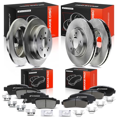 A-Premium Front Vented and Rear Solid Brake Rotors and Ceramic Pads Kit - style: 2005-2010