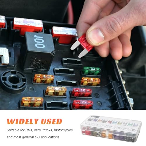 120 PCS Mini Fuse Kit, 2A/3A/5A/7.5A/10A/15A/20A/25A/30A/35A Vehicle Fuse Assortment, Standard Blade Fuses Assorted Replacement Kit with Puller for Cars Trucks SUVs
