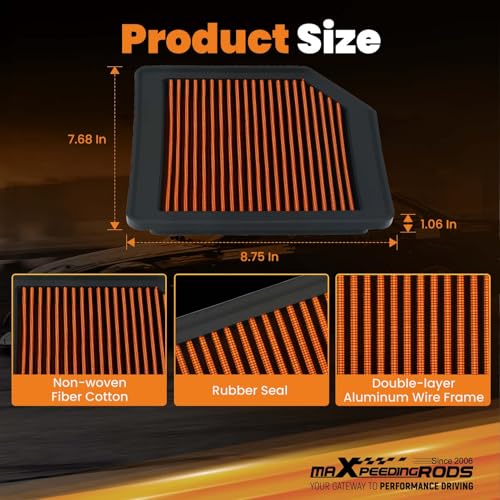 maXpeedingrods MX-2342 High Performance Engine Air Filter Washable Reusable - size: MX-2342