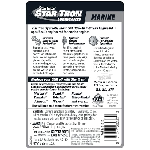 Pro Star Super Premium Synthetic Blend 4-Stroke Outboard Oil 10W-40 - size: 32 OZ, style: 10w-40