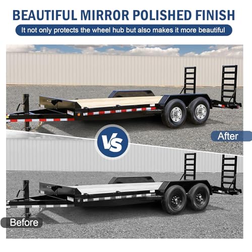 hightall 16 Wheel Simulators, Stainless Steel Trailer Hubcaps,Polished Surface,Bolts On Wheel Cover Set Compatible with Single Wheel Tandem Trailer 16In 8Lug 7 Oval Hh Dotliner - size: 16"For Single Wheel Tandem Trailer 16In 8Lug 7Oval