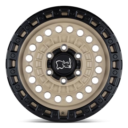 Black Rhino Hard Alloys SENTINEL 17X8.5 6X5.5 4.36-10mm DESERT SAND W/BLACK RING - 1785STN-06140D12 - color: DESERT SAND W/ BLACK RING, size: 17X8.5, 6X5.5, 4.36, -10mm