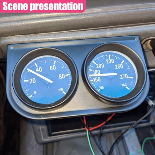 52mm Car Dual Gauge Mount Bracket Pod, 2-1/16" Dashboard Instrument Holder with 2-Hole, Universal Sturdy Automotive Gauge Mounting Panel Replacement for Car, Truck, Boat (2Mount) - size: 2Mount