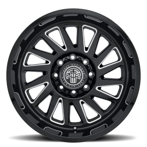 22x10 Gloss Black Milled Aluminum Alloy Wheel | 5x127mm Bolt Pattern | -21mm Offset | 4.6in Backspacing | 78.1mm Center Bore | 2500 lb Load Rating