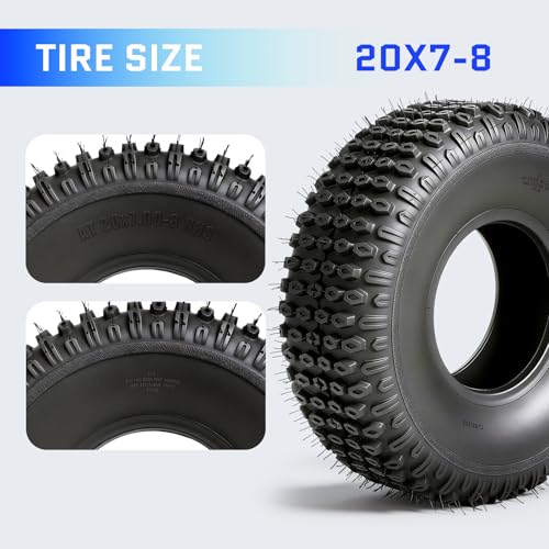 Set of 2 20x7-8 ATV/UTV Tires, 20x7x8 All-Terrain Tires