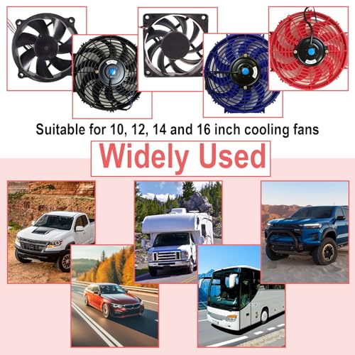 2 PCS Electric Fan Relay Kit, Dual Electric Fan Relay Kit, 185 On 175 Off