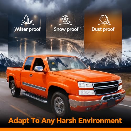G-PLUS Headlights Assembly & Tail Lights Fit Chevy Silverado 1500 1500 HD 2500 2500 HD 2003-2006, Clear Lens Chrome Housing Clear Reflector Headlamps Assembly Red Taillights - color: Clear Lens Chrome Housing Clear Reflector & Red, size: Basic