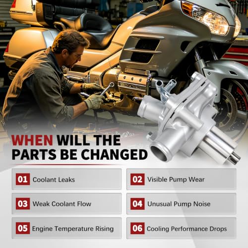 Water Pump Compatible With Honda Gold Wing GL1500A GL1500SE 1997 1998 1999 2000 Replace For 19200-MAM-A60 19200MAMA60