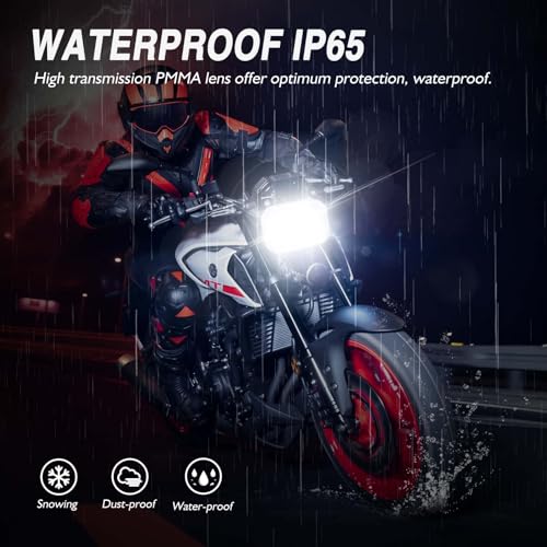 4 Inch Motorcycle Headlight,45W Cool White, Hi Lo Beam Universal Led Dirt Bike Lights for Motorcycle E Bike