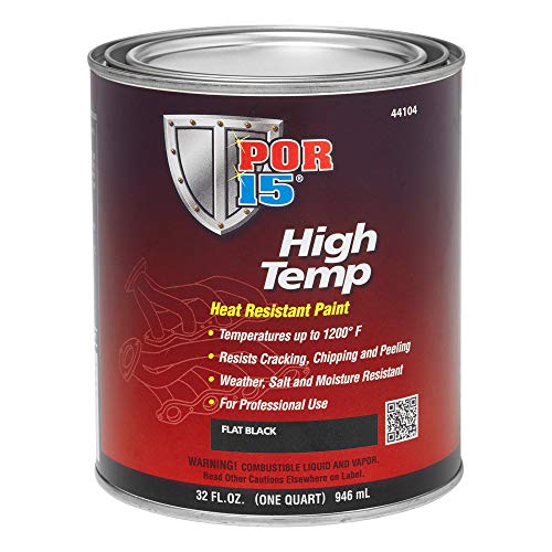 POR-15 High Temperature Paint, High Heat Resistant Paint, Weather and Moisture Resistant, 32 Fluid Ounces, Flat Black - color: Black, size: 1 Quarts (Pack of 1)