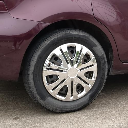 15inch Wheel Guards โ (4 Pack) Hubcaps for Car Wheel Cover - color: 5082-Chrome-15
