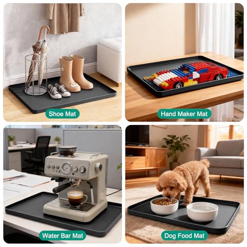 Oil Drip Pan for Under Car, 27" x 27" Silicone Oil Spill Drip Mat -Black - color: 27"-27"Black