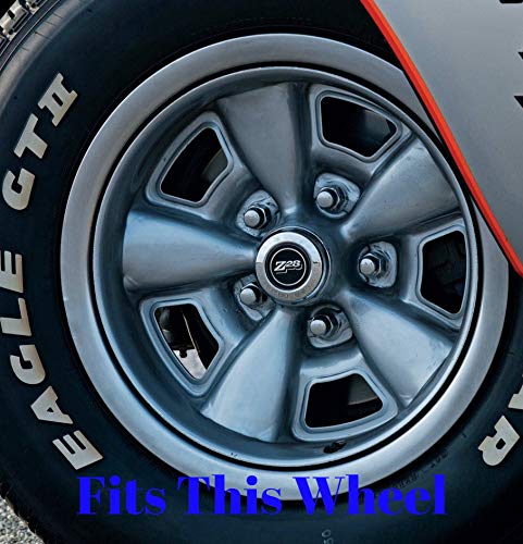 General Motors GM Restoration Set of 4 New 5 Spoke Mag Wheel Chrome Stainless Metal Center Caps Replacement for 1970-1981 Chevrolet Camaro Z28