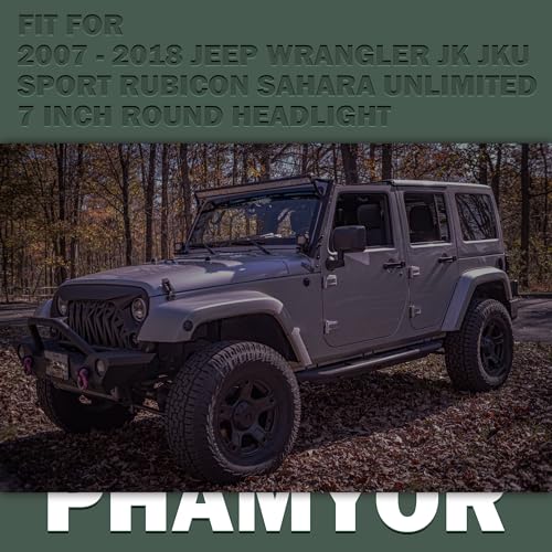 7 Inch Round Headlight Mounting Retaining Bracket Ring with Headlight Metal Ring Fit for 2007-2018 Jeep Wrangler JK JKU Sport Rubicon Sahara Unlimited, 1 Pair, Left & Right, Black - color: JK, Kit