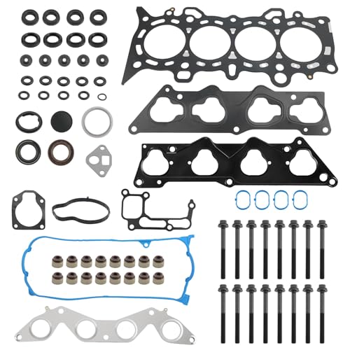 HS26236PT-2 Cylinder Head Gasket Set with Bolts for 1.7L D17A1 L4 Engine, Compatible with 2001-2005 Honda Civic LX DX, Replace# HS26236PT HBHO034