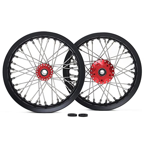 TOFR 12" x 2.15" Front Rear Wheels Hubs Rims for Surron Light Bee X LBX - color: Red, size: 12" 12" Front Rear